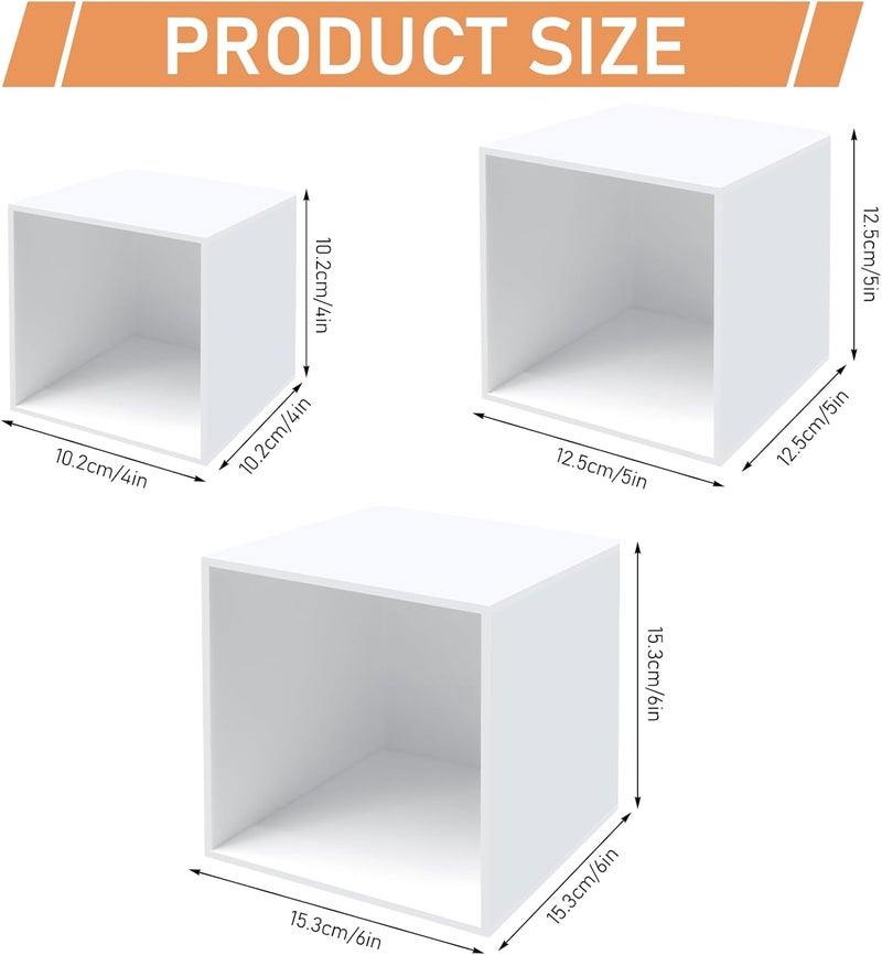 TPGP LYCN White Acrylic Display Boxes - Square Display Cases for Events and Home Decor (Set of 6) - Image 2