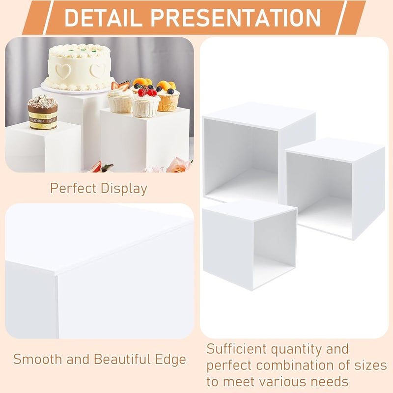 TPGP LYCN White Acrylic Display Boxes - Square Display Cases for Events and Home Decor (Set of 6) - Image 3