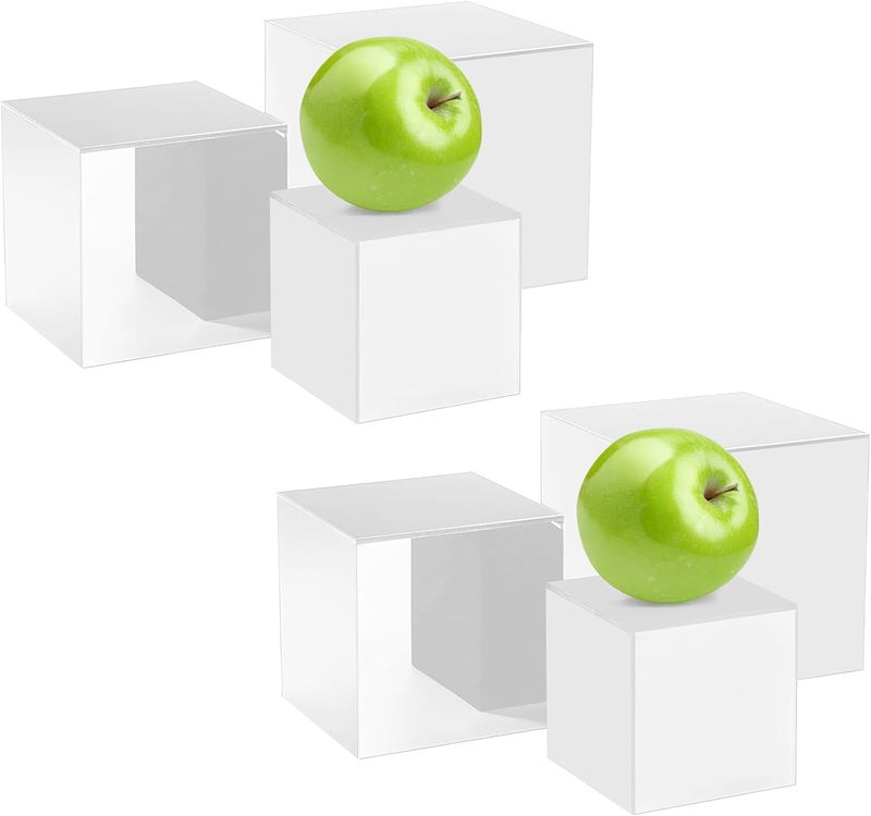 TPGP LYCN White Acrylic Display Boxes - Square Display Cases for Events and Home Decor (Set of 6) - Image 1