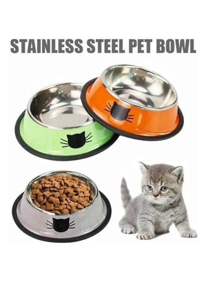 Stainless Steel Non-Slip Pet Bowl for Food and Water (Orange) - Image 2