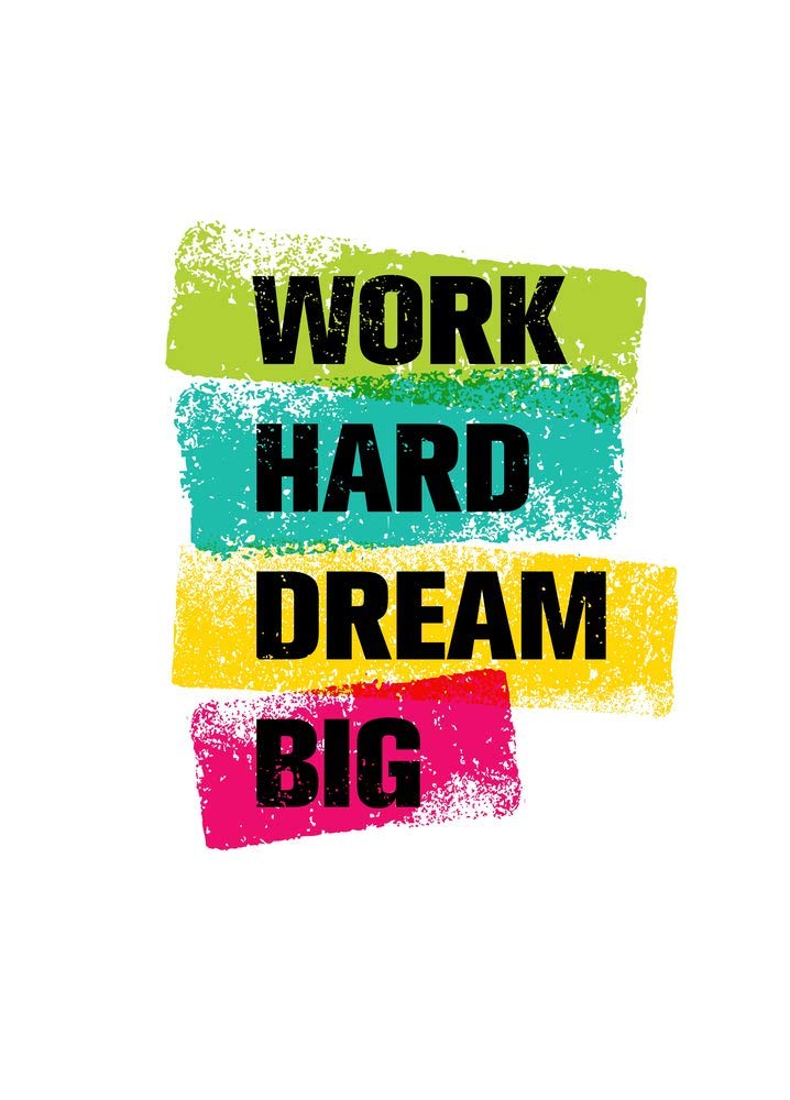 5 Ace Work Hard Dream Big |motivaional,inspirational poster for room,gym,offices(size: 12x18 inch),multicolor - Image 1