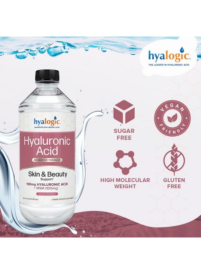 Hyalogic Liquid Hyaluronic Acid Supplement - Ingestible Skin Support with 100mg HA and 100mg MSM - Natural Hydration for The Face, Eyes and Lips - High Molecular Weight Formula - 12 oz - Image 5