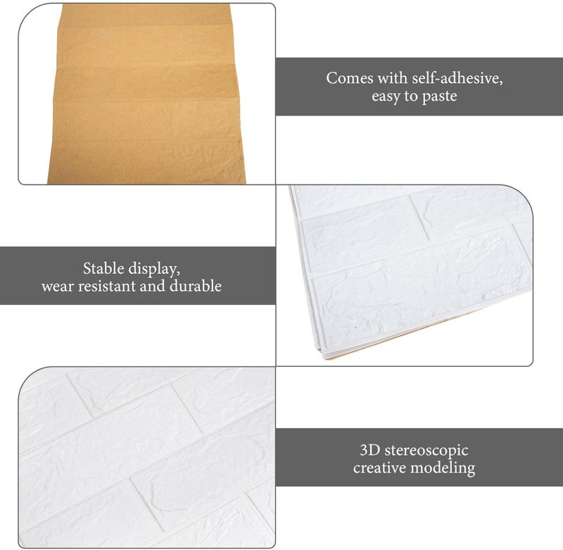 10pcs Self-Adhesive Brick Wall Panels Brick Peel and Stick Wallpaper for Bedroom and Easy to Install for Smooth and Home Decor - Image 3