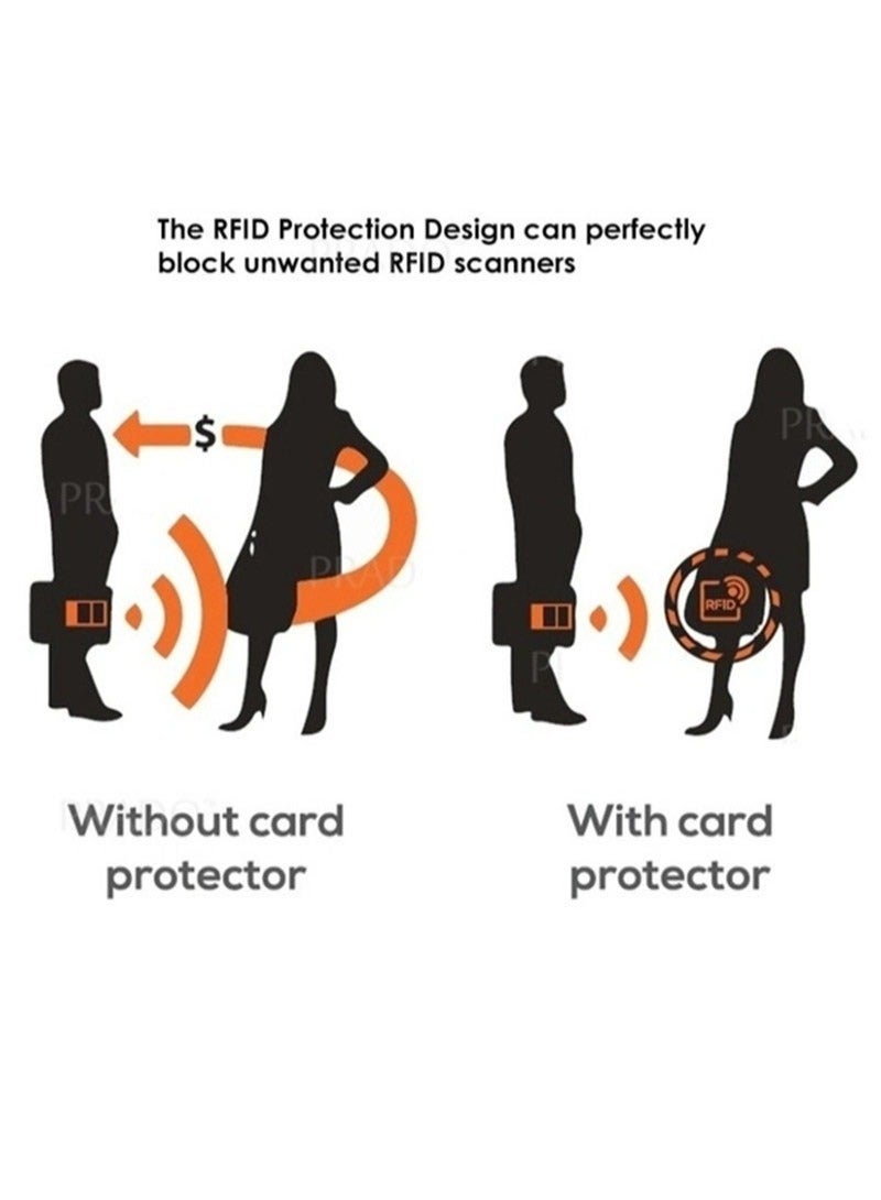 محفظة بطاقات معدنية رفيعة مانعة لتردد RFID، تصميم انبثاق سريع للبطاقات مع جيب للنقود للرجال - Image 5