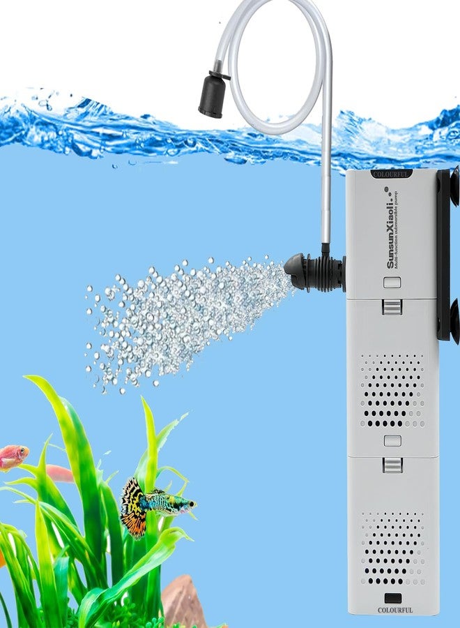 colourful SUNSUN 4 IN 1 Ultra-Quiet Multifunctional Submersible Filter Pump | Aquarium Internal Filter for Crystal Clear Fish Tank | Xiaoli XQP Series | XQP-1000F | For 2 to 3 Ft Tank - Image 1