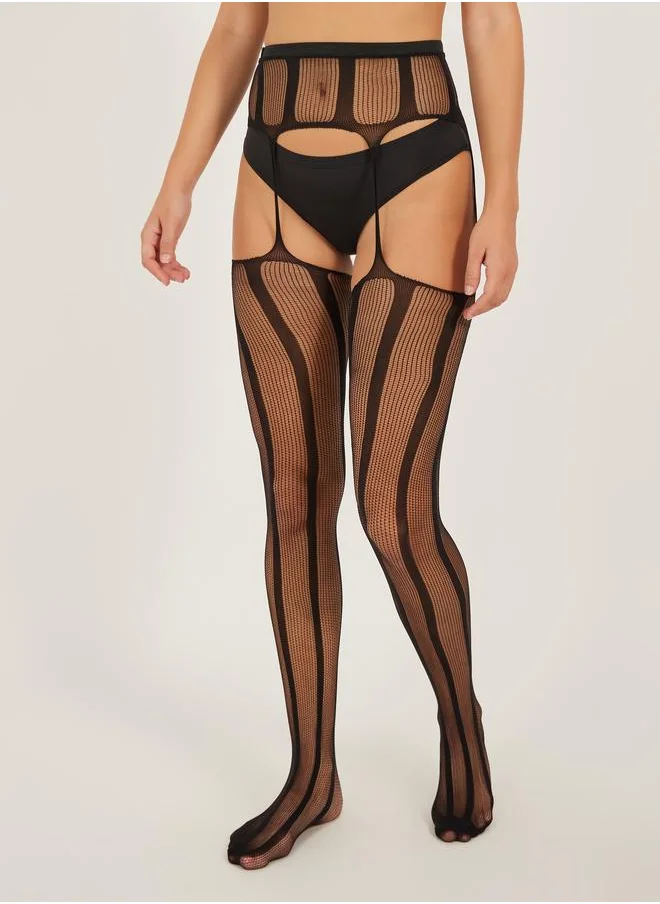 Styli Styli Striped Garter Belt Stockings