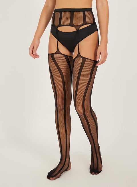 Striped Garter Belt Stockings