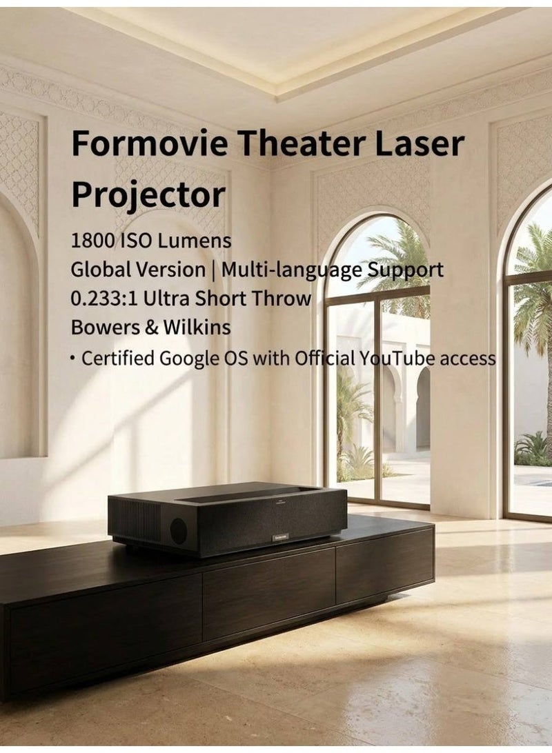 Formovie جهاز عرض ذكي فائق القصر بدقة 4K من Formovie مزود بتقنية الليزر الثلاثي، بجودة سينمائية فاخرة، معتمد رسميًا من Google TV 11 - Image 2