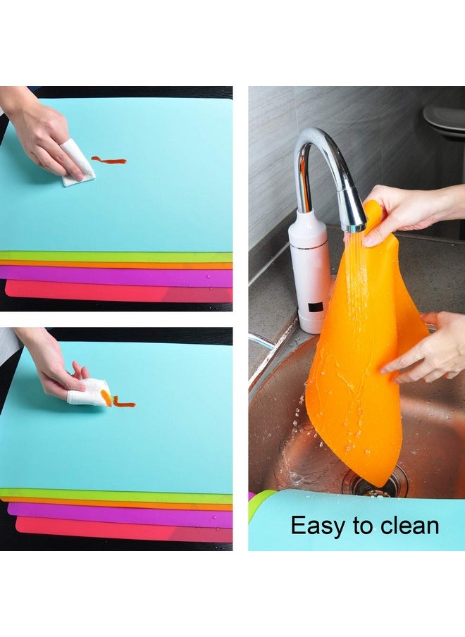 KindGa - Placemats For Kids Silicone Placemat For Dining Kitchen Table Waterproof Dining Mat For Kids Baby Toddler Reusable Easy To Clean (5 Pack) Multicolor - Image 1
