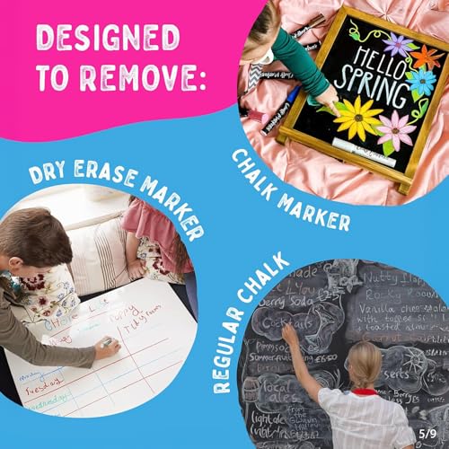 Chalkola Natural Chalkboard Cleaner Spray & Eraser Kit for Liquid Chalk Markers - Suitable for Whiteboard, Blackboard and Dry Erase Boards - Comes with White Chalk Pen - Image 5