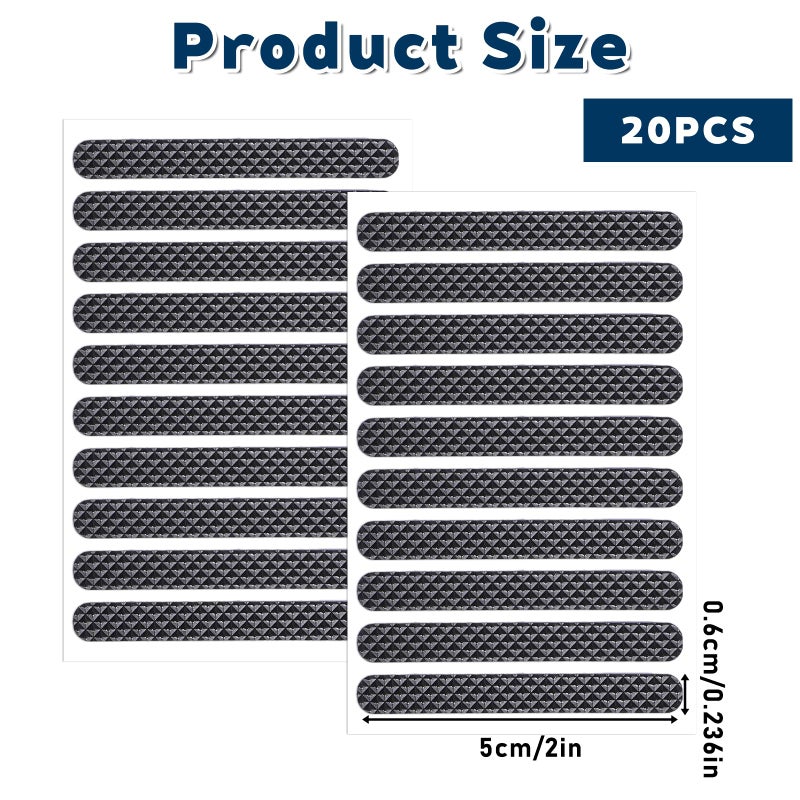 Ajcotahm 20 PCS Cell Phone Grip Tape, Black Non Slip Side Sticker Adhesive Grippy Bumper Frame Rubber Stickers for Phone Case Tablet Computer - Image 2