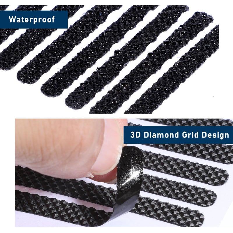 Ajcotahm 20 PCS Cell Phone Grip Tape, Black Non Slip Side Sticker Adhesive Grippy Bumper Frame Rubber Stickers for Phone Case Tablet Computer - Image 3