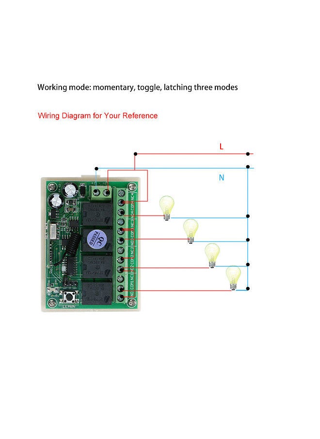 Generic - Wireless RF Switch Long Range Wireless Remote Control Switch RF Relay Receiver Module Transmitter Toggle Switch 1527 Chip Smart Home Automation (1 Transmitter & 1 Receiver) - Image 1