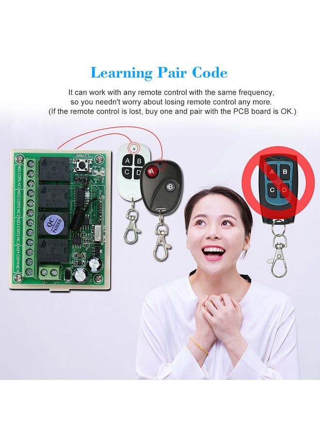 Generic - Wireless RF Switch Long Range Wireless Remote Control Switch RF Relay Receiver Module Transmitter Toggle Switch 1527 Chip Smart Home Automation (1 Transmitter & 1 Receiver) - Image 1