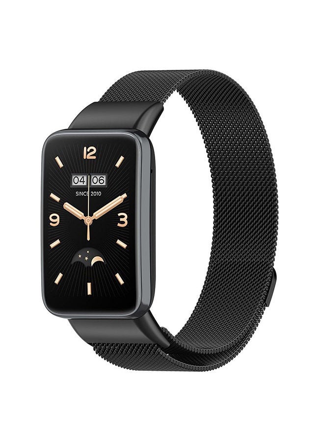 O Ozone Milanese Loop Strap for Mi Band 7 Pro Stainless Steel Replacement Strap Mesh Metal Watch Bands Magnetic Adjustable Smart Wristbands Strap for Xiaomi Mi Band 7 Pro Men Women Black - Image 1