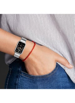 O Ozone Milanese Loop Strap for Mi Band 7 Pro Stainless Steel Replacement Strap Mesh Metal Watch Bands Magnetic Adjustable Smart Wristbands Strap for Xiaomi Mi Band 7 Pro Men Women Black  - Image 5