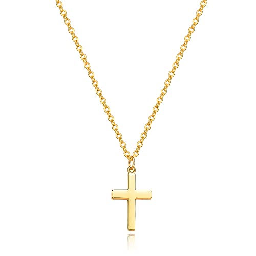 Moodear Cross Necklace for Women - Dainty 14K Gold Plated Cross Pendant Simple Necklaces Fashion - Image 1