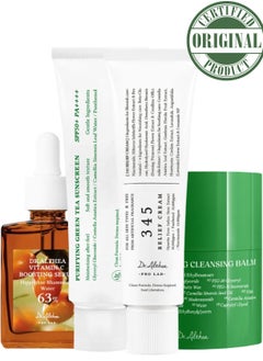 Dr. Althea Skincare Set – 345 Relief Cream, 147 Barrier Cream, Pure Grinding Cleansing Balm & Purifying Green Tea Sunscreen – Hydrating & Barrier Protection Essentials