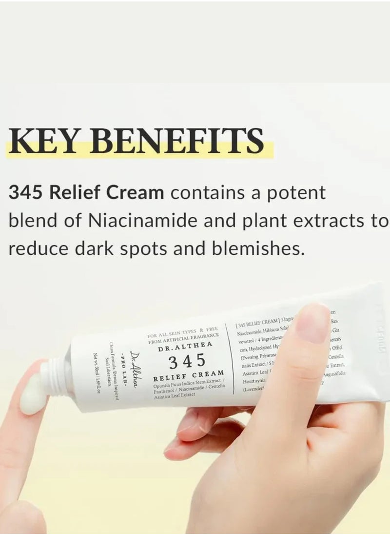 Dr.althea - Dr. Althea Skincare Set – 345 Relief Cream, 147 Barrier Cream, Pure Grinding Cleansing Balm & Purifying Green Tea Sunscreen – Hydrating & Barrier Protection Essentials - Image 1