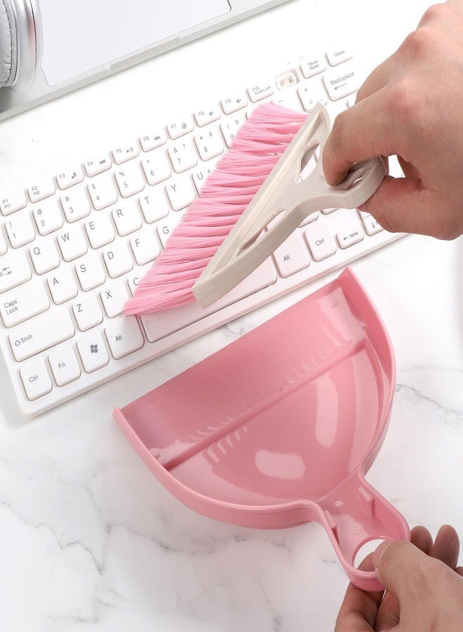 Qulkws 6 Pcs Small Dustpan and Brush Set Small Broom and Dustpan Set Whisk Broom and Dust Pan with Handle Nesting Cleaning Sweep Tool for Desk Car Table Keyboard Pet Nest Countertop - Image 2