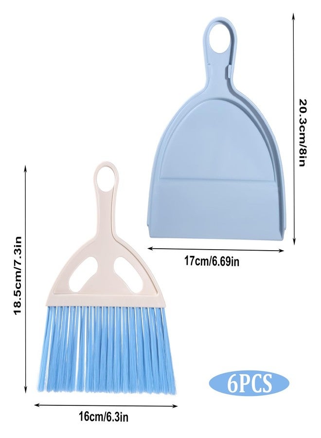 Qulkws 6 Pcs Small Dustpan and Brush Set Small Broom and Dustpan Set Whisk Broom and Dust Pan with Handle Nesting Cleaning Sweep Tool for Desk Car Table Keyboard Pet Nest Countertop - Image 4