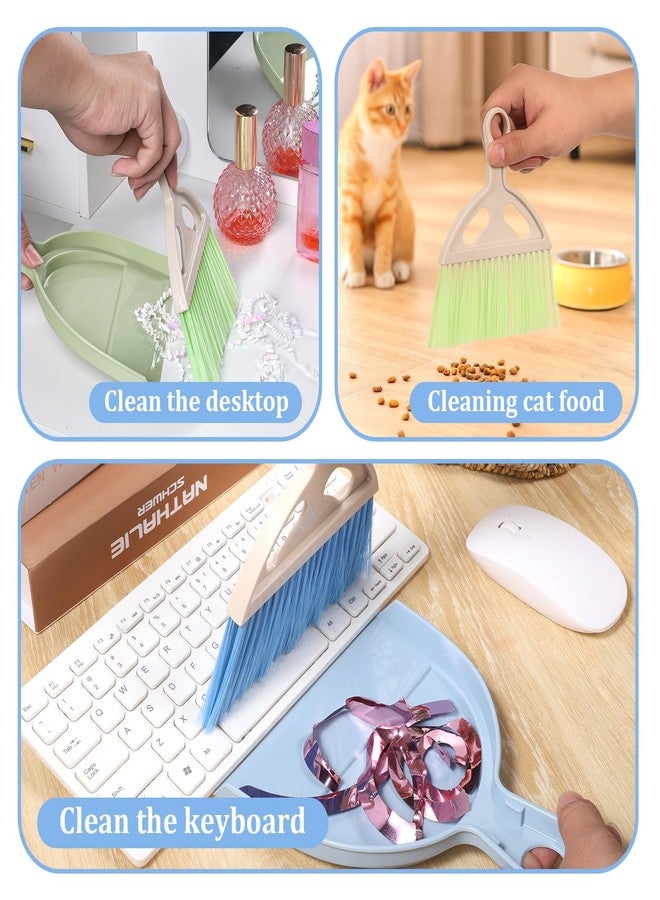 Qulkws 6 Pcs Small Dustpan and Brush Set Small Broom and Dustpan Set Whisk Broom and Dust Pan with Handle Nesting Cleaning Sweep Tool for Desk Car Table Keyboard Pet Nest Countertop - Image 3
