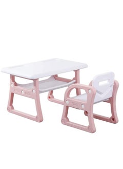 Kids Plastic Table Chairs Set,Children Study Table School Desk Chair Storage,Reading Craft Table,Kid Activity Table,Toddler Table