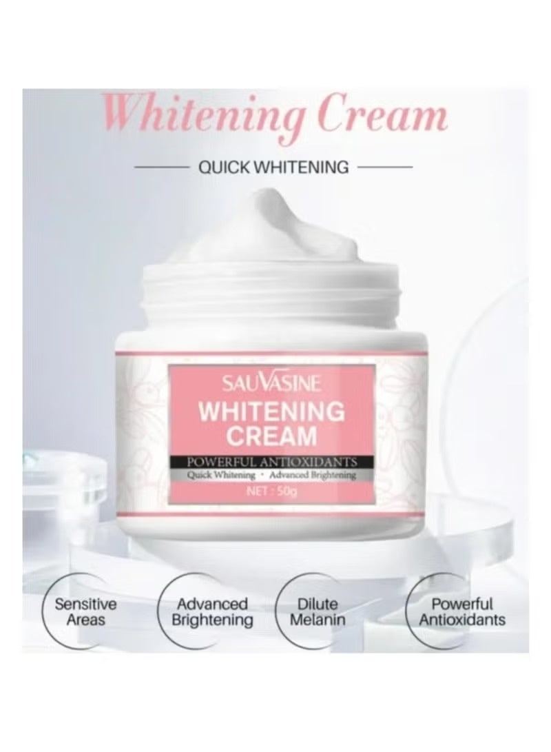 SAUVASINE 50g Whitening & Brightening Body Cream – Advanced Moisturizing, Anti-Wrinkle, Firming Daily Skincare, Rapid Skin Lightening Formula - Image 3