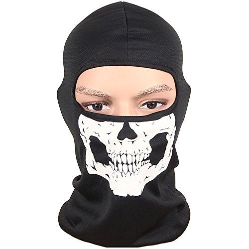 Aikuer Black Balaclava Ghosts Skull Full Face Mask, Carnival Masks Tactical Balaclava Hood for Men Women Youth Halloween Cosplay Outdoor Sport Cycling Hiking Skiing - Image 2