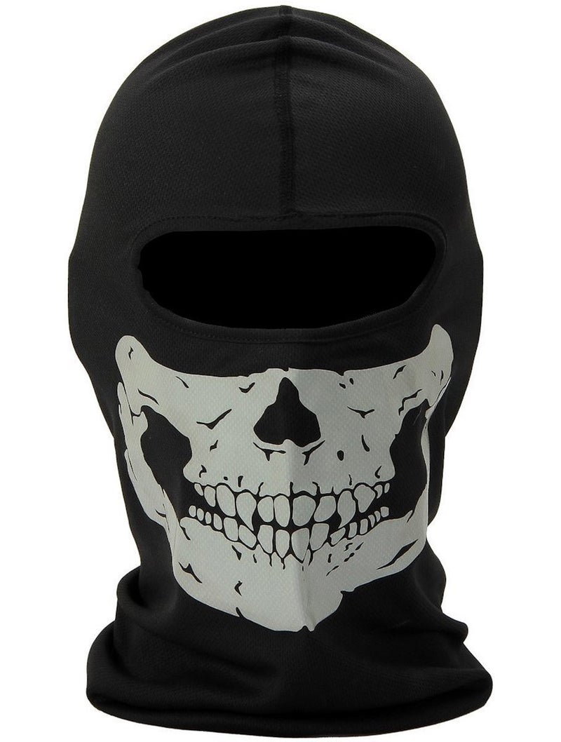 Aikuer Black Balaclava Ghosts Skull Full Face Mask, Carnival Masks Tactical Balaclava Hood for Men Women Youth Halloween Cosplay Outdoor Sport Cycling Hiking Skiing - Image 1