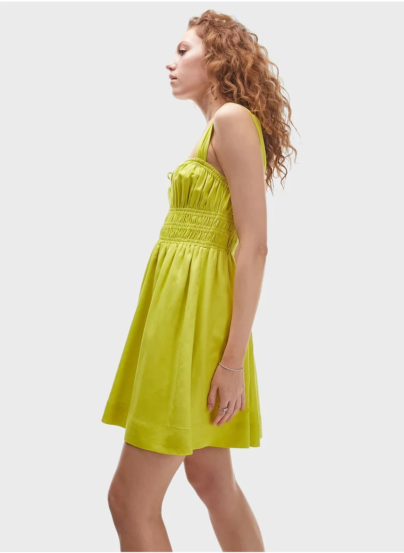 TOPSHOP Ruched Waist Strappy Dress