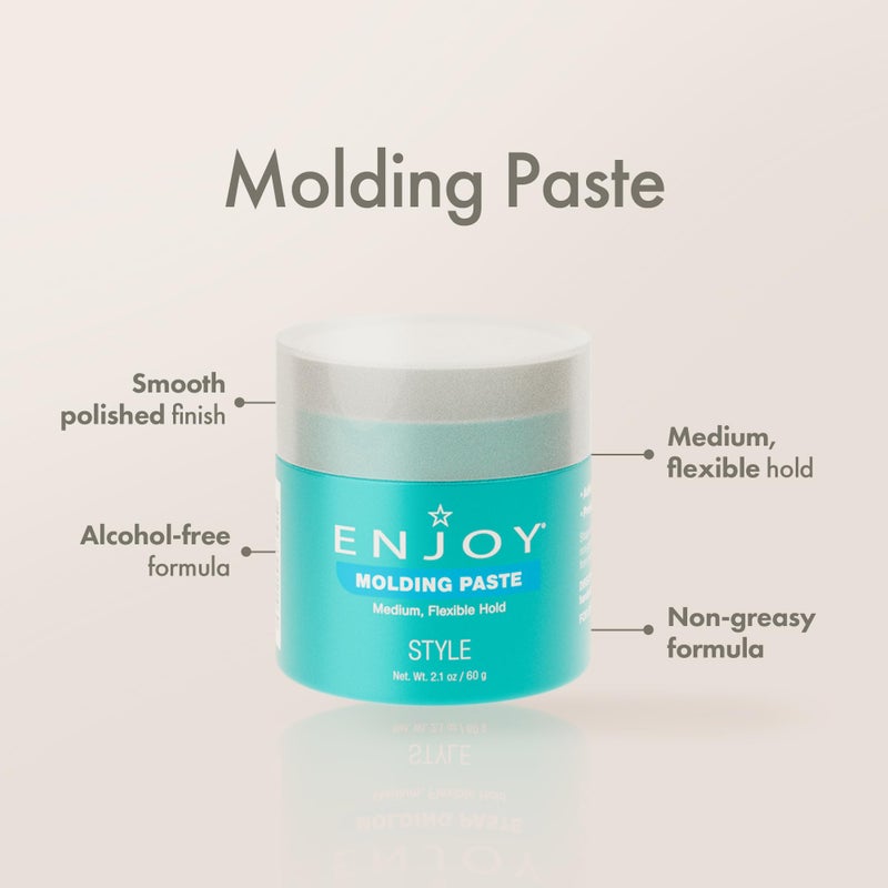 Enjoy Molding Paste - Non Greasy Flexible Moveable Texture - Medium Hold Incredible Shine All Day (2.1 Oz) - Image 2