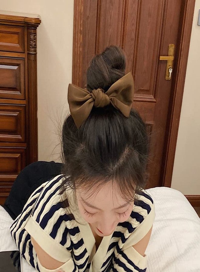 Guqqeuc Bowknot Hair Scrunchies Silk Hair Bows for Women Girls Bows Hair Elastics for Teen Girls Elegant Ponytail Holders for Thick Thin Hair Accessories 3 Pcs - Image 2