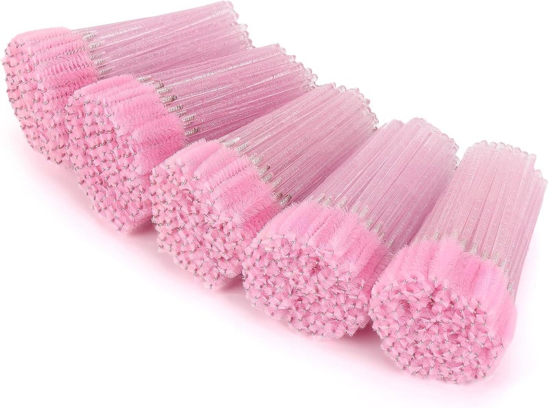 Tbestmax 500 Disposable Mascara Wands Eyelash Brush Spoolies for Eyebrow Eye Lash Extension Pink - Image 1