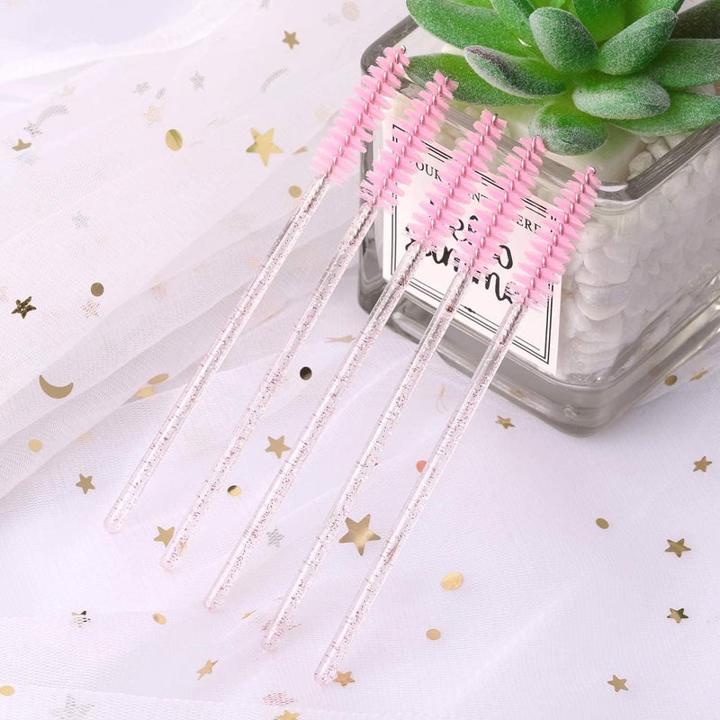 Tbestmax 500 Disposable Mascara Wands Eyelash Brush Spoolies for Eyebrow Eye Lash Extension Pink - Image 4