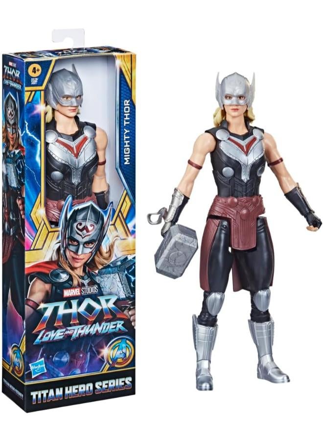 Marvel Comics Marvel Avengers Titan Hero Series Mighty Thor Toy, 12-Inch-Scale Thor: Love and Thunder Figure with Accessory, Toys for Kids Ages 4 and Up - Image 2