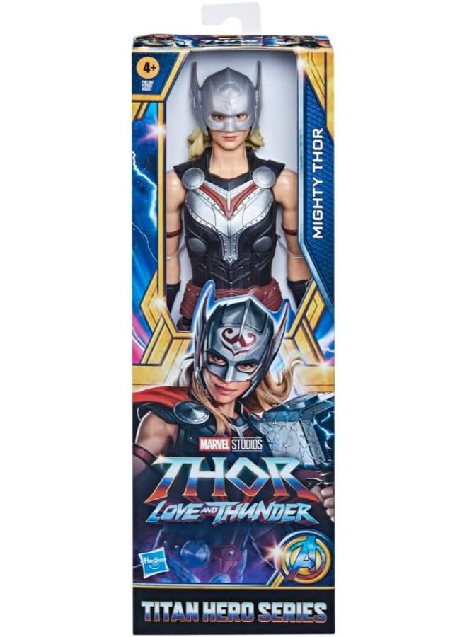 Marvel Comics Marvel Avengers Titan Hero Series Mighty Thor Toy, 12-Inch-Scale Thor: Love and Thunder Figure with Accessory, Toys for Kids Ages 4 and Up - Image 3