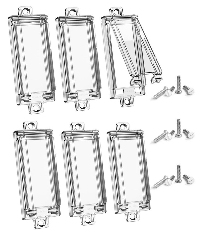 ILIVABLE Light Switch Guard ILIVABLE Child Proof Rocker Switch Plate Cover Prevents Kids or Accidental Turned OnOff Switch While Allowing Access Clear 6 Pack - Image 2