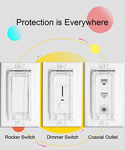 ILIVABLE Light Switch Guard ILIVABLE Child Proof Rocker Switch Plate Cover Prevents Kids or Accidental Turned OnOff Switch While Allowing Access Clear 6 Pack - Image 3