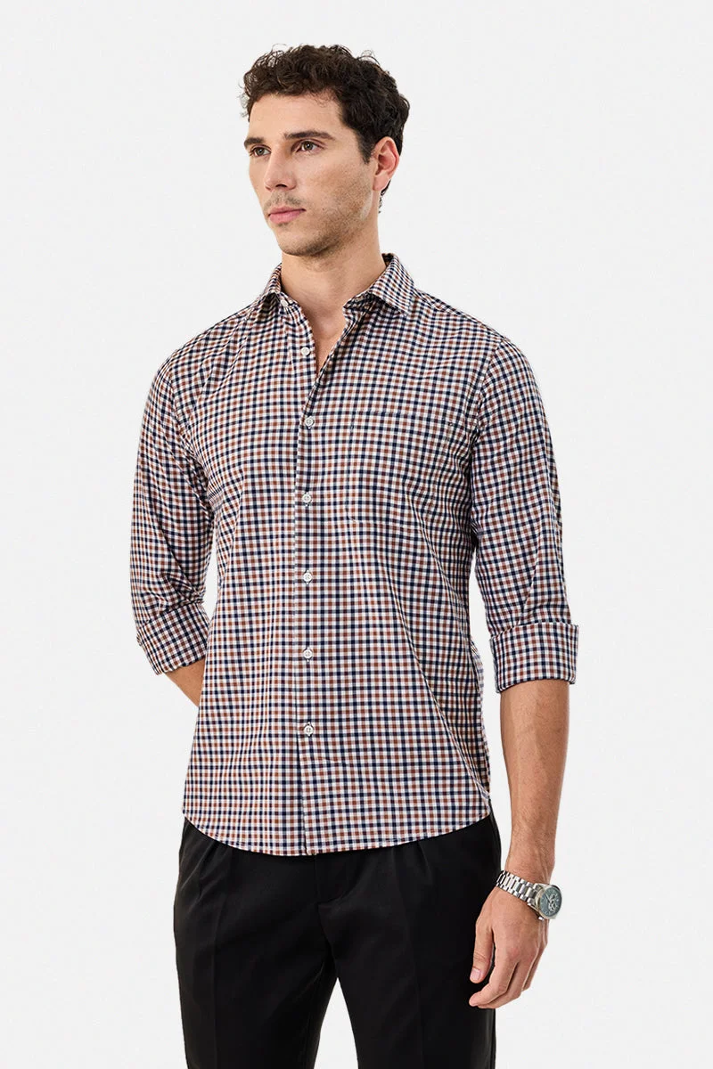 SNITCH Slim Fit Checks Luxe Shirt