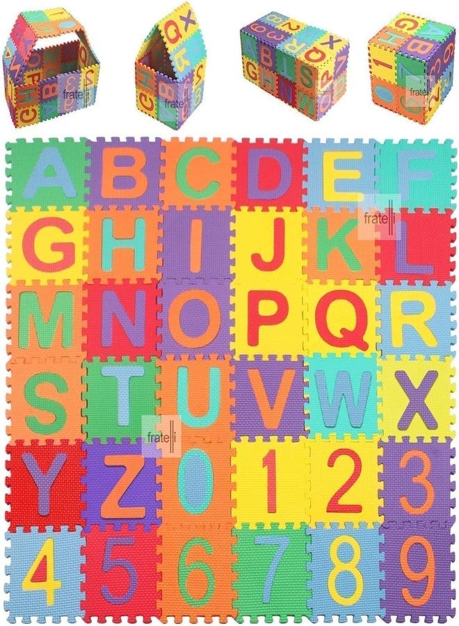 FRATELLI - EN71 Safety Approved Non-Toxic Soft Eva Foam Interlocking Puzzle Mats for Toddlers (36 Tiles of Size 14CMS X 14CMS Alphabet+Number) - Image 1