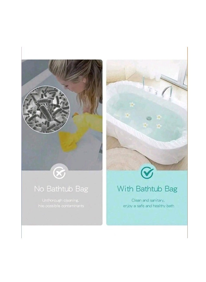 Generic - Disposable Bathtub Cover Liner, Large Bathtub Liner Plastic Bag Hotel Bathtub Liners with Individual Package, suitable for Salon, Household and Hotel Bath Tubs (Pack of 5) Length 260cm x Spread Length 520cm x Height 120cm - Image 1