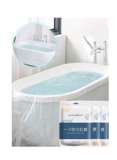 Disposable Bathtub Cover Liner, Large Bathtub Liner Plastic Bag Hotel Bathtub Liners with Individual Package, suitable for Salon, Household and Hotel Bath Tubs (Pack of 5) Length 260cm x Spread Length 520cm x Height 120cm