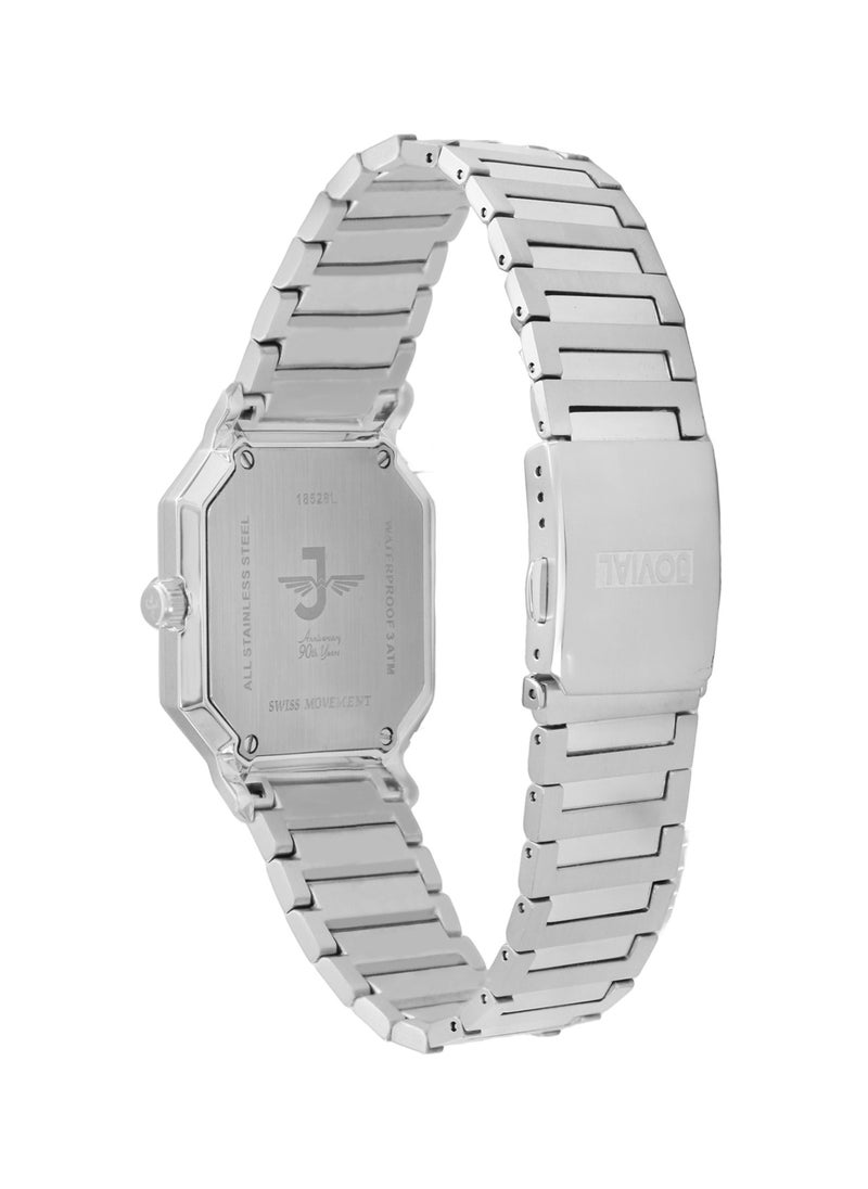Jovial JOVIAL 18528LSMQ01E Women's Fashion Watch Stainless Steel Band Watch,28mm, White Dial  - Image 3
