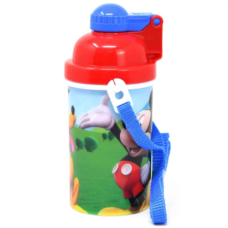Zak Designs Disney Mickey Mouse One Touch Button Water Bottles with Reusable Built in Straw, Carrying Strap - Safe Approved BPA Free, Easy to Clean, for Kids Girls Boys, Goodies Home Travel - Image 4