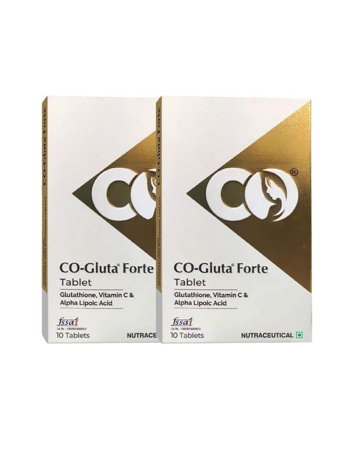 Co Luxury Glutathione Tablets 500mg | For Skin Brightening & Anti Ageing | With Vitamin C & Alpha Lipoic Acid | Pack of 2 | 20 Tablets - Image 1