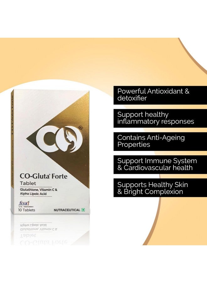 Co Luxury Glutathione Tablets 500mg | For Skin Brightening & Anti Ageing | With Vitamin C & Alpha Lipoic Acid | Pack of 2 | 20 Tablets - Image 4