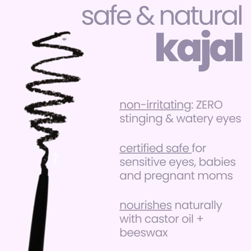TuCo® Kids Matte Kajal | With Castor Oil & Almond | Safe Kajal For Babies | Smudge-Proof, Water-Proof, Preservative-Free & 100% Lead-Free | Long Lasting, Natural | Black, 15gm - Image 2