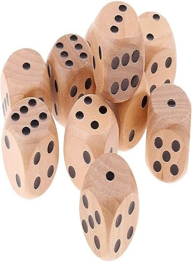 Mozff 10Pcs Wooden D6 Dice Set, 20mm Round Corner, 6 Sided Gaming Dice for Adults Standard Game Dice - Image 5