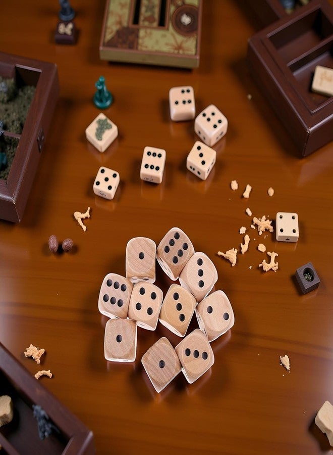 Mozff 10Pcs Wooden D6 Dice Set, 20mm Round Corner, 6 Sided Gaming Dice for Adults Standard Game Dice - Image 4